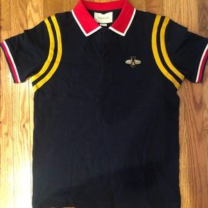 Blue Gucci Bee Polo